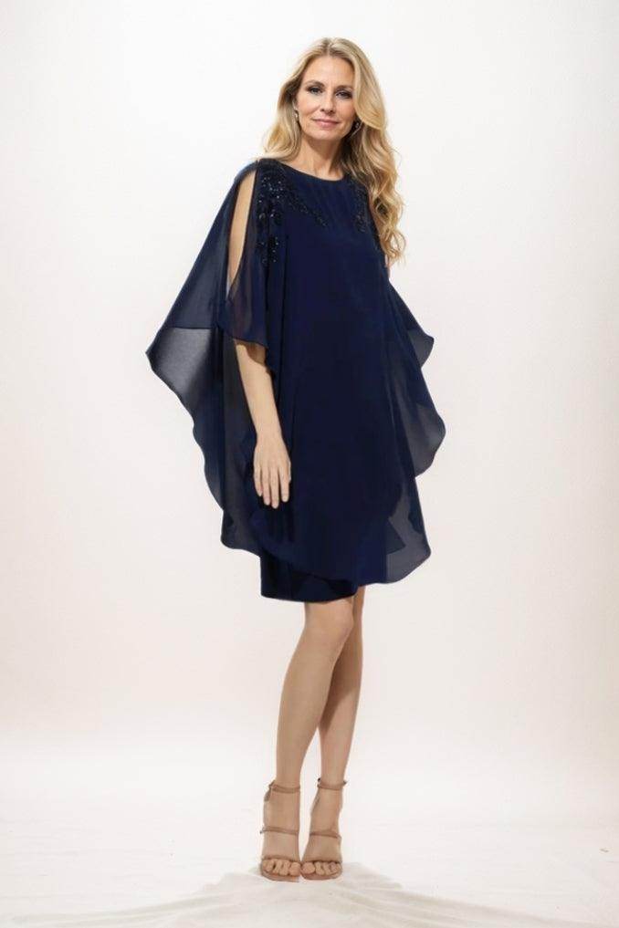 Sheath-Column Mini Chiffon Mother Of The Bride Dress CM0295 - COCOMELODY